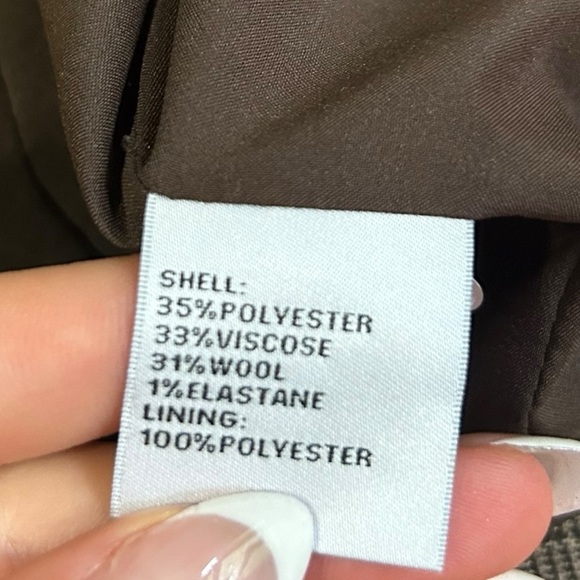 Per Se by Carlisle Gold and Brown Blazer Size 10 Herringbone Pattern - Picture 8 of 9